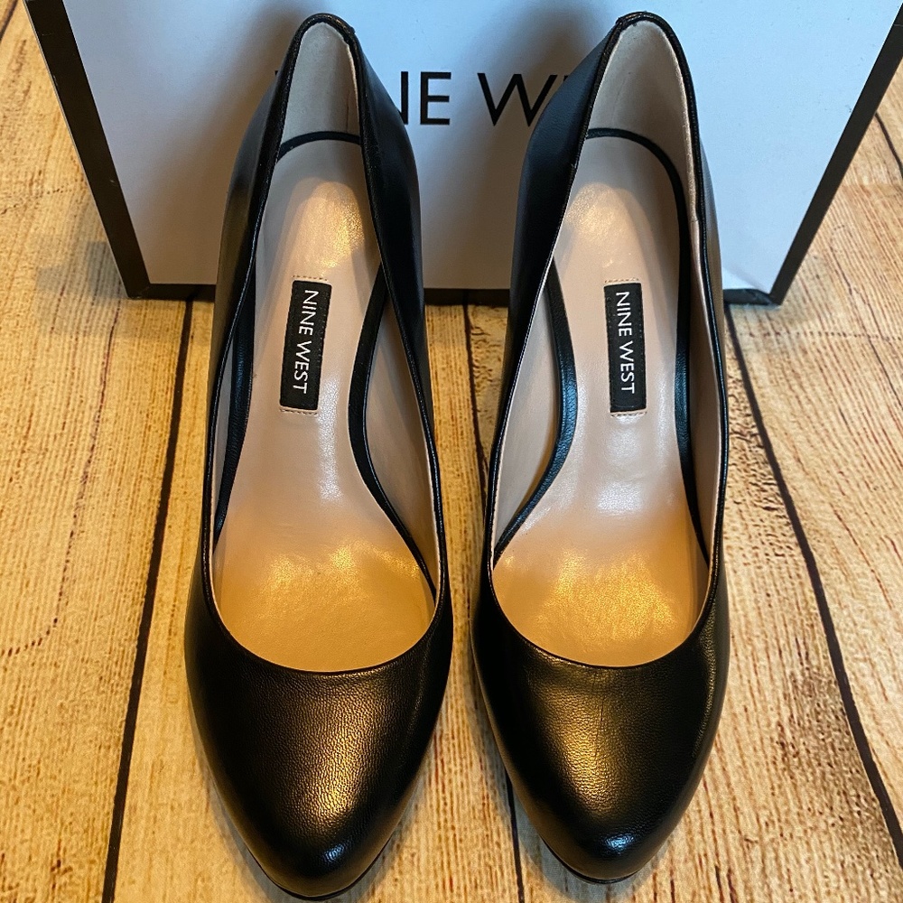 Nine West Leather Platform Pumps
